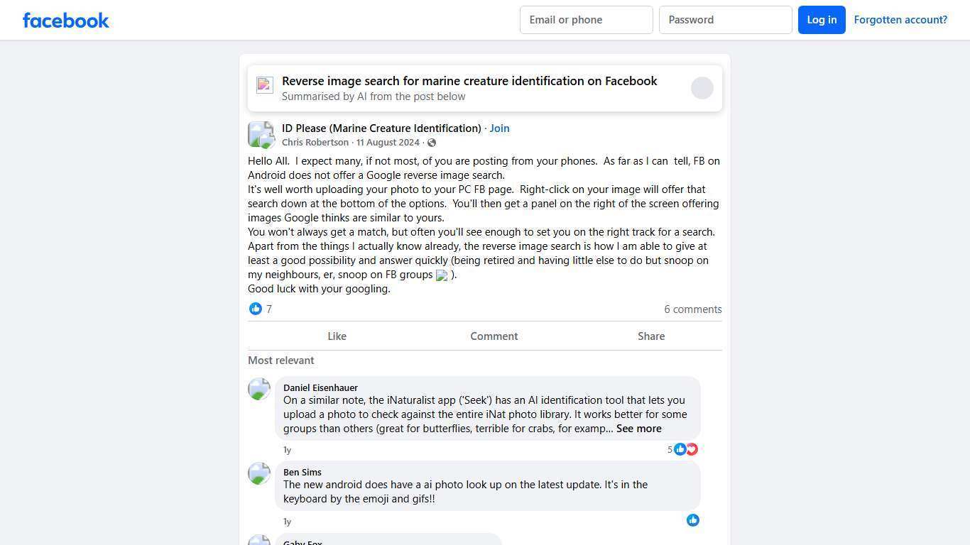 ID Please (Marine Creature Identification) | Hello All. I expect many, if not most, of you are posting from your phones | Facebook